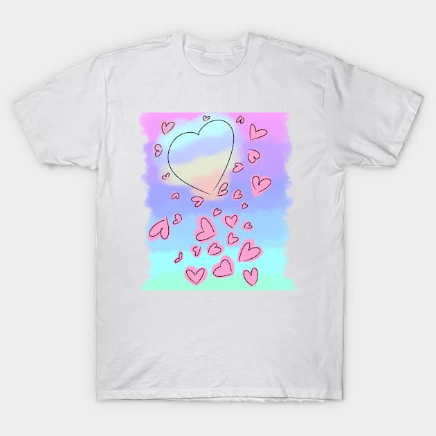 Lovely Hearts T-Shirt by YggdrasilWishes